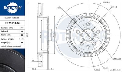 спирачен диск ROTINGER RT 21093-GL