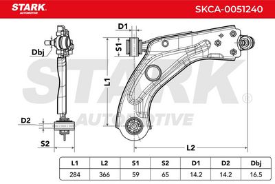 носач, окачване на колелата STARK SKCA-0051240