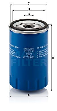 Масляный фильтр MANN-FILTER W 719/11 для CITROËN CX