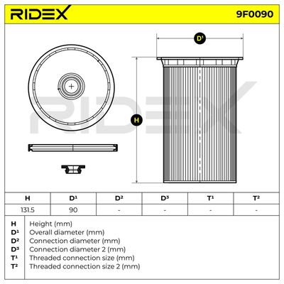 горивен филтър RIDEX 9F0090