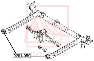 ASVA 0201-059 Сайлентблок рычага  для NISSAN ALMERA II Hatchback (N16) 1.5