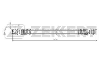 ZEKKERT BS-9121 Тормозной шланг для MITSUBISHI CORDIA