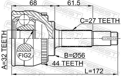 Joint Kit, drive shaft 0210-057A44