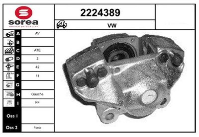 Тормозной суппорт EAI 2224389 для VW 412