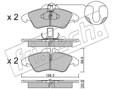 Sada brzdových destiček, kotoučová brzda fri.tech. 265.0