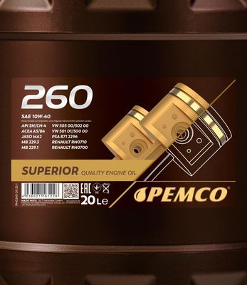 PEMCO - Motorový olej 260 10W40 20L