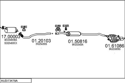 SISTEM DE ESAPAMENT MTS AUDI73478A020117