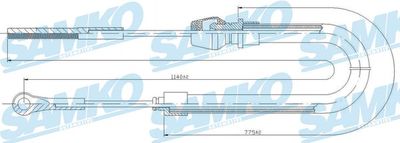 Тросик, cтояночный тормоз SAMKO C1429B для CITROËN C15