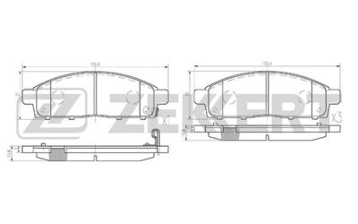 Комплект тормозных колодок, дисковый тормоз ZEKKERT BS-2237 для FIAT FULLBACK