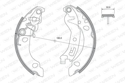 WEEN 152-2130 Ремкомплект барабанных колодок  для FIAT PANDA (169_) 1.2 (169.AXB11, 169.AXB1A)