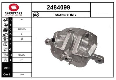 EAI 2484099 Тормозной суппорт  для SSANGYONG  (Сан-янг Родиус)