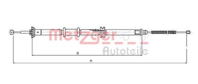 METZGER 12.0732 Трос ручного тормоза  для FIAT QUBO (Фиат Qубо)