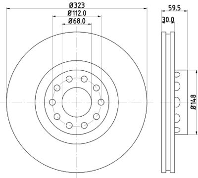 Тормозной диск HELLA 8DD 355 127-421 для AUDI A8