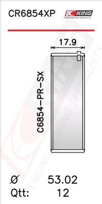 Черупка на биелен лагер KING CR6854XP0.25