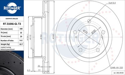 спирачен диск ROTINGER RT 21046-GL T3