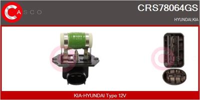 CASCO CRS78064GS Вентилятор системы охлаждения двигателя  для HYUNDAI TUCSON (TL, TLE) 1.6 GDi