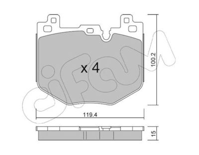 комплект спирачно феродо, дискови спирачки CIFAM 822-1425-0