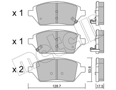 Комплект тормозных колодок, дисковый тормоз METELLI 22-1211-0 для OPEL KARL