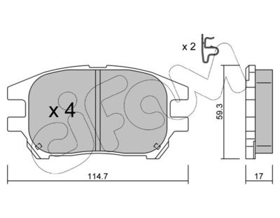 CIFAM 822-617-0 Тормозные колодки и сигнализаторы  для LEXUS RX (MCU15) 300 (MCU10_)