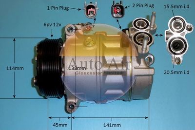 Compressor, air conditioning Auto Air Gloucester 14-1050P