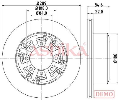 спирачен диск ASHIKA 61-00-0222C