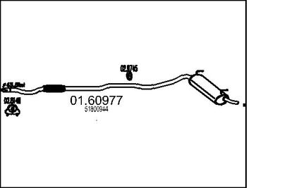 MTS 01.60977 Глушитель выхлопных газов  для FIAT PANDA (169_) 1.2 4x4 (169.AXB2A)