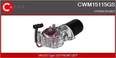 Двигатель стеклоочистителя CASCO CWM15115GS для PEUGEOT 406