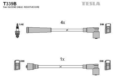 Комплект проводов зажигания TESLA T339B для FSO POLONEZ