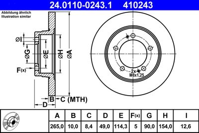 Тормозной диск ATE 24.0110-0243.1 для MITSUBISHI ECLIPSE