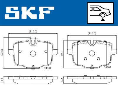 SKF VKBP 90366 Тормозные колодки и сигнализаторы  для BMW iX (Бмв Иx)