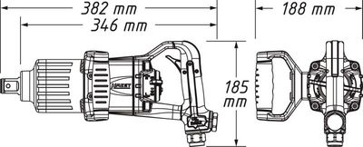 Loftknúinn höggherslulykill HAZET 9014PS-1