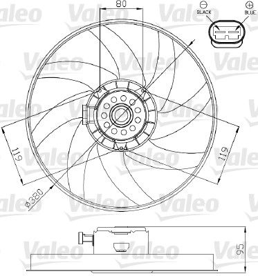VALEO 696285 Вентилятор системи охолодження двигуна для RENAULT (Рено)