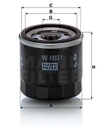 Масляный фильтр MANN-FILTER W 6031 для TOYOTA C-HR
