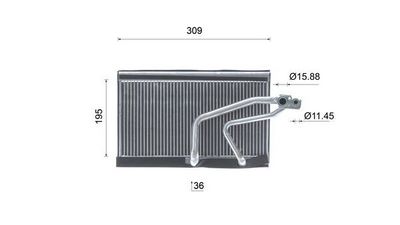 Fordamper, klimaanlæg MAHLE AE 114 000S