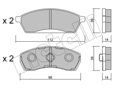 Комплект тормозных колодок, дисковый тормоз METELLI 22-0410-0 для SUBARU VIVIO