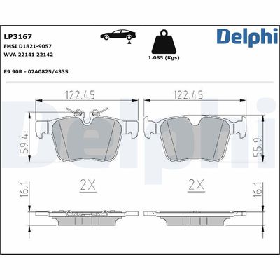 Brake Pad Set, disc brake LP3167