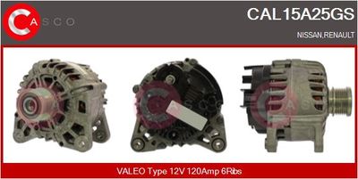 Генератор CASCO CAL15A25GS для RENAULT KOLEOS