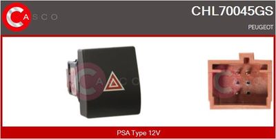 Vypínač výstražných blikačů CASCO CHL70045GS