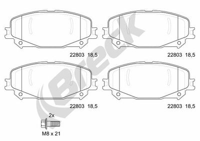 Bromsbeläggssats, skivbroms BRECK 22803 00 701 00