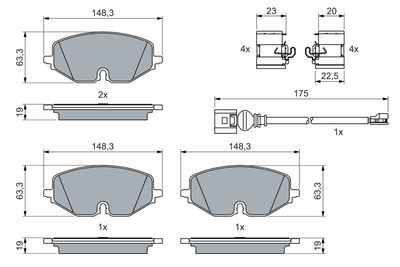 Brake Pad Set, disc brake 0 986 460 072