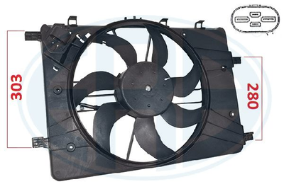 WILMINK GROUP WG2101525 Вентилятор системы охлаждения двигателя  для CHEVROLET CRUZE (Шевроле Крузе)