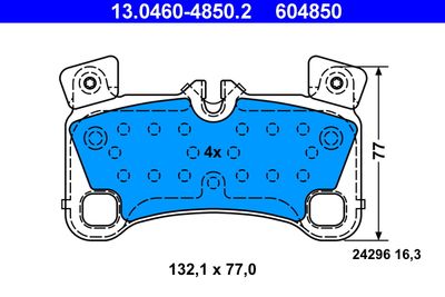 Комплект тормозных колодок, дисковый тормоз ATE 13.0460-4850.2 для AUDI Q7