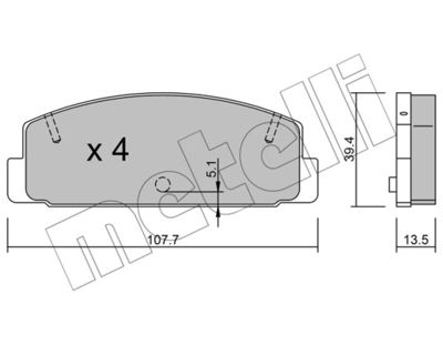 Комплект тормозных колодок, дисковый тормоз METELLI 22-0302-0 для MAZDA RX-7