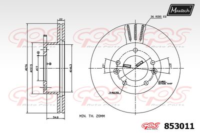 Тормозной диск MAXTECH 853011 для MAZDA RX-7