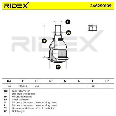 Шарнири RIDEX 2462S0109
