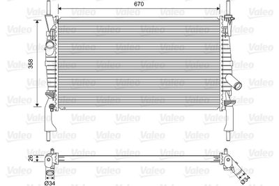 VALEO 701606 Радиатор охлаждения двигателя  для FORD TRANSIT (Форд Трансит)