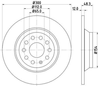 Тормозной диск HELLA 8DD 355 119-481 для AUDI Q3