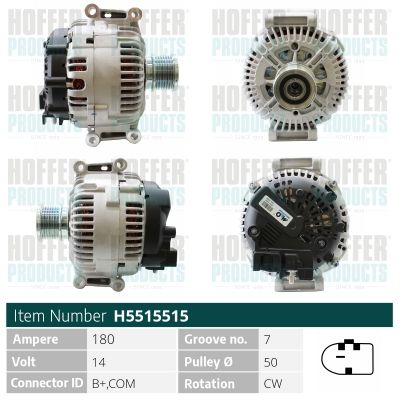 Генератор HOFFER H5515515 для CHRYSLER 300C