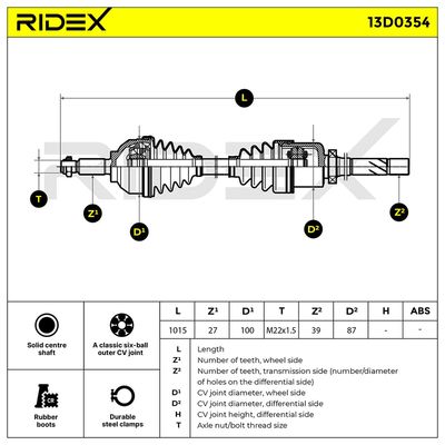 полуоска RIDEX