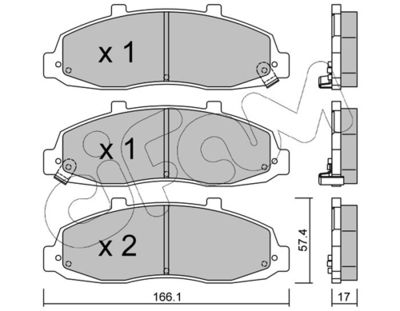 Zestaw klocków hamulcowych, hamulce tarczowe CIFAM 822-857-0
